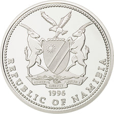NAMIBIA, 10 Dollars, 1996, KM #11, MS(63), Silver, 25.02