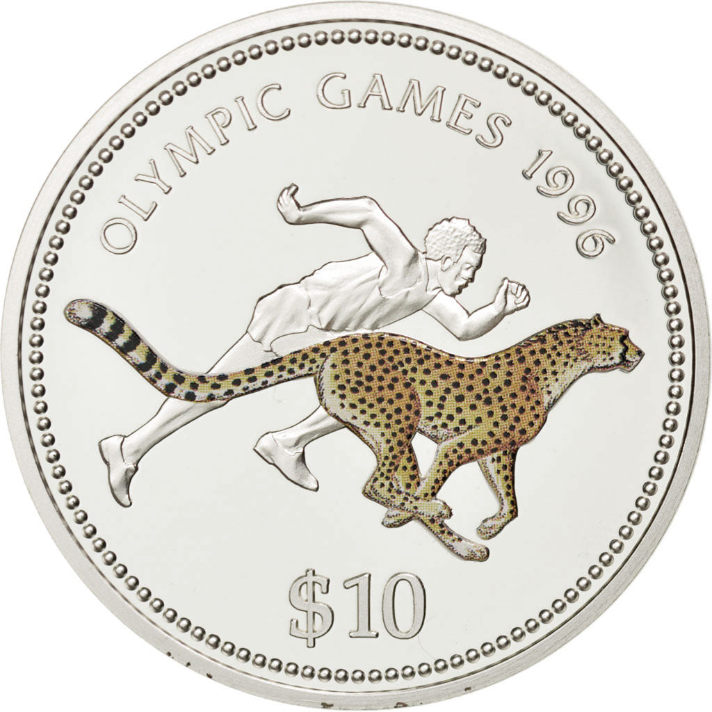 NAMIBIA, 10 Dollars, 1996, KM #11, MS(63), Silver, 25.02
