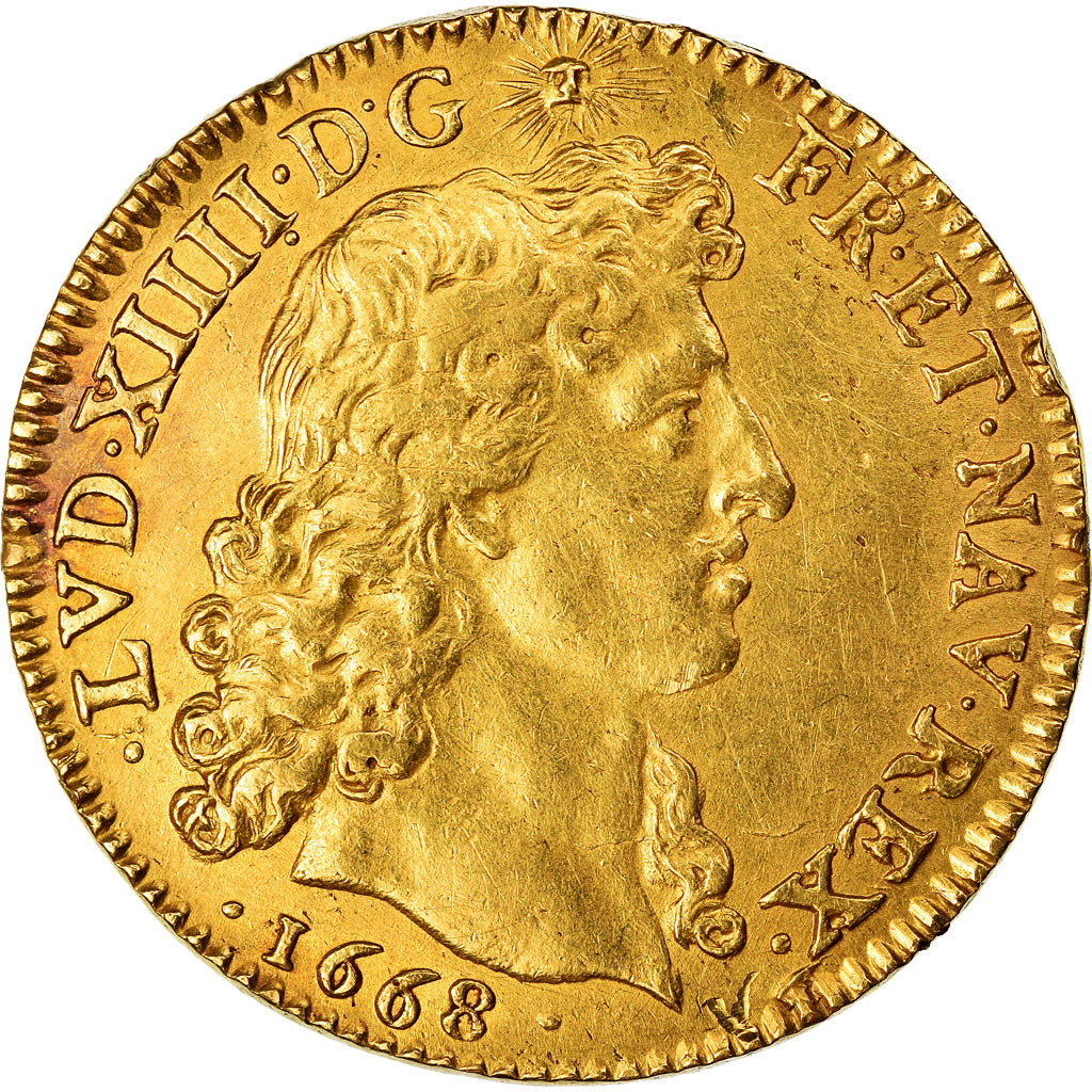 Monnaie, France, Louis XIV, Louis d'or à la tête nue, Louis d'Or, 1668, Paris