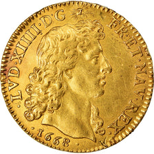 Monnaie, France, Louis XIV, Louis d'or à la tête nue, Louis d'Or, 1668, Paris