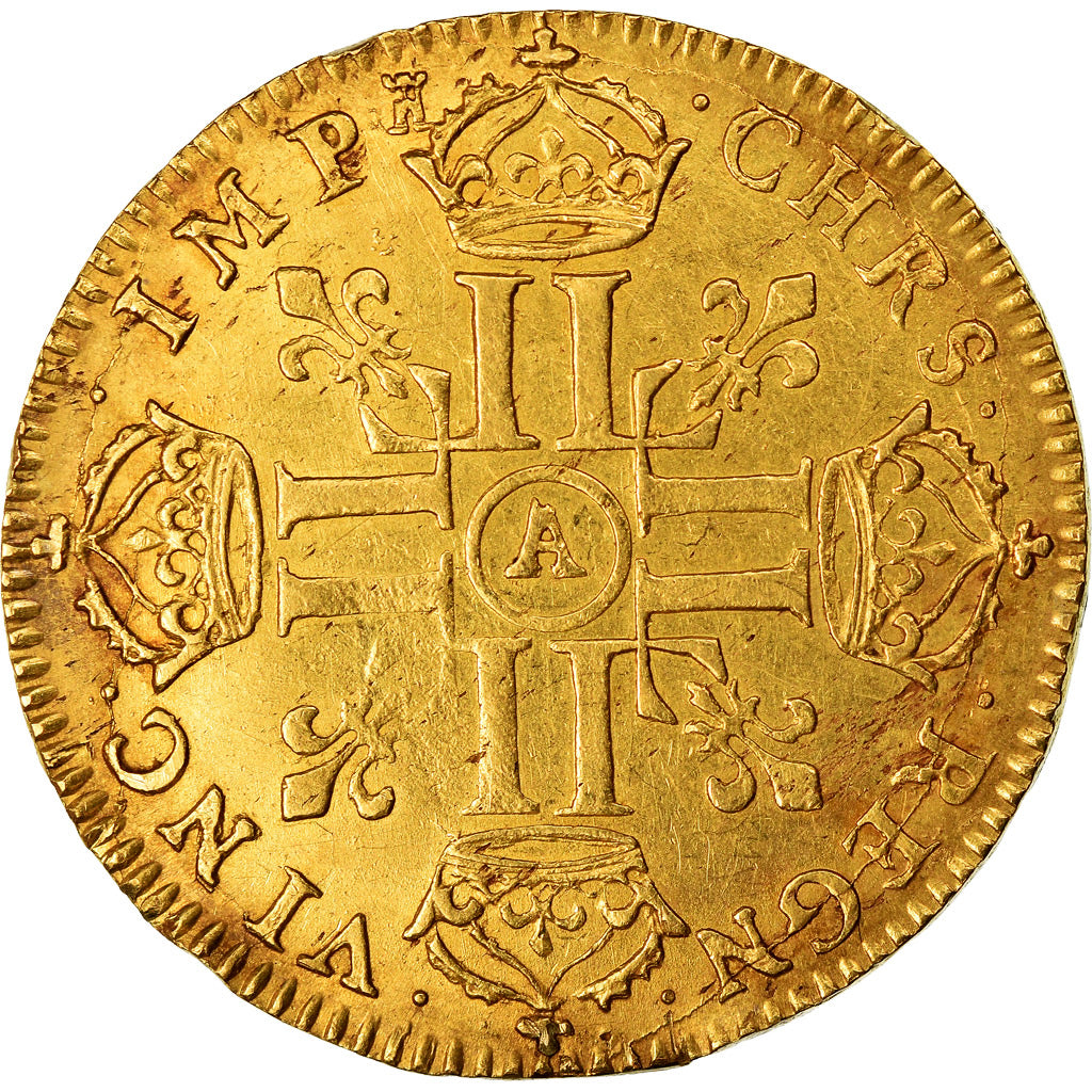 Monnaie, France, Louis XIV, Louis d'or à la tête nue, Louis d'Or, 1668, Paris