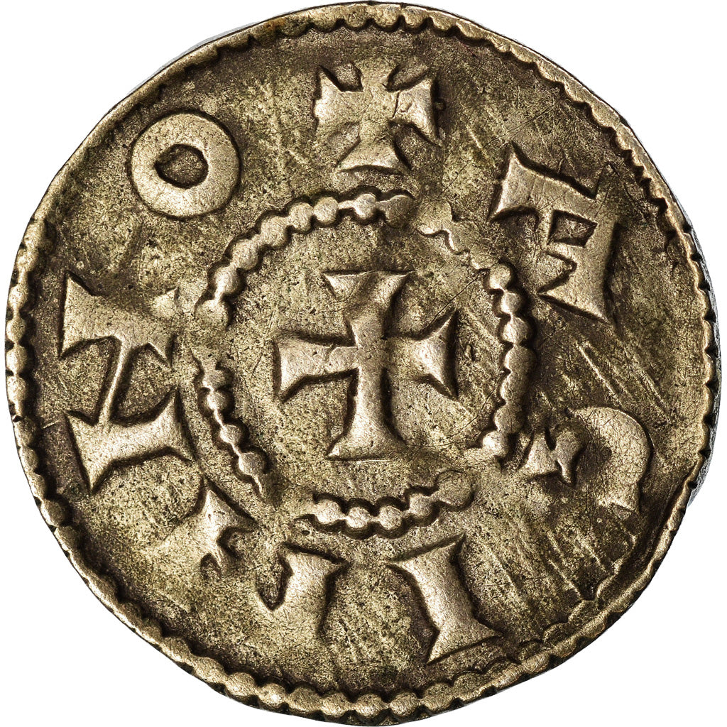 Moeda, França, Charles le Chauve, Obol, 840-877, Agen, Extremamento rara