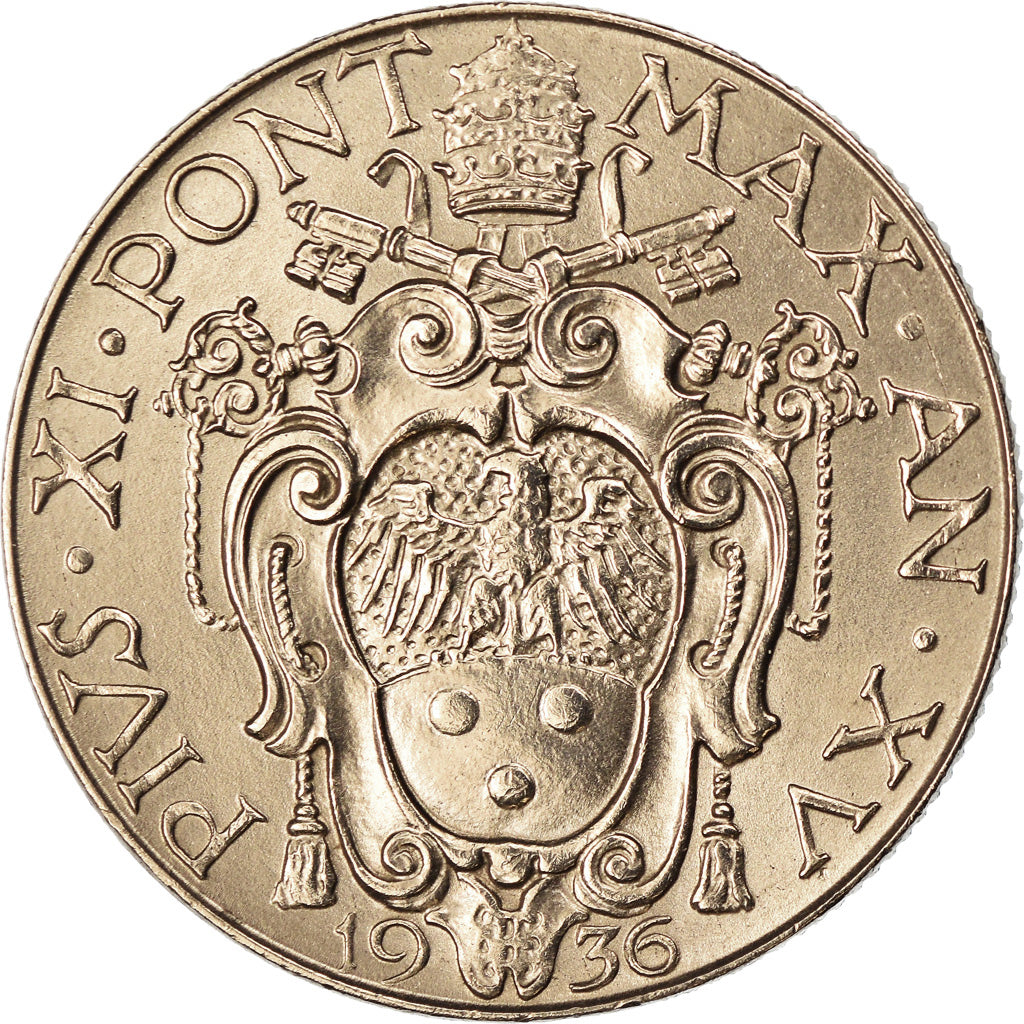Moneta, CITTÀ DEL VATICANO, Pius XI, 50 Centesimi, 1936, Roma, SPL, Nichel