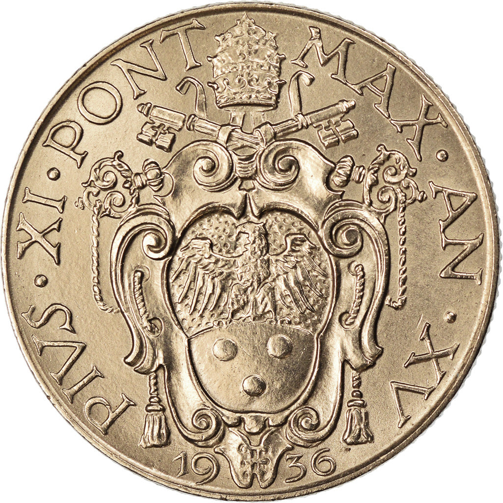 Monnaie, Cité du Vatican, Pius XI, Lira, 1936, Roma, SUP+, Nickel, KM:5