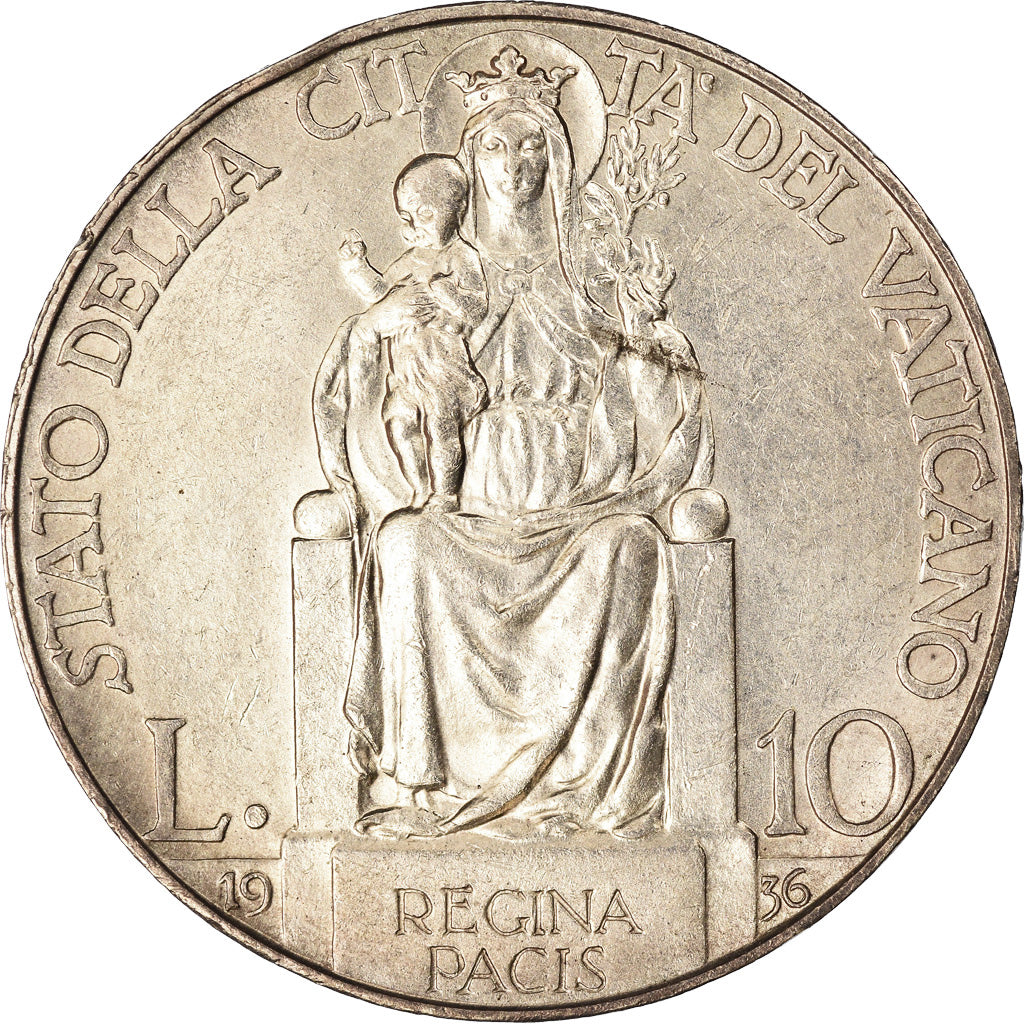 Moneta, CITTÀ DEL VATICANO, Pius XI, 10 Lire, 1936, SPL, Argento, KM:8