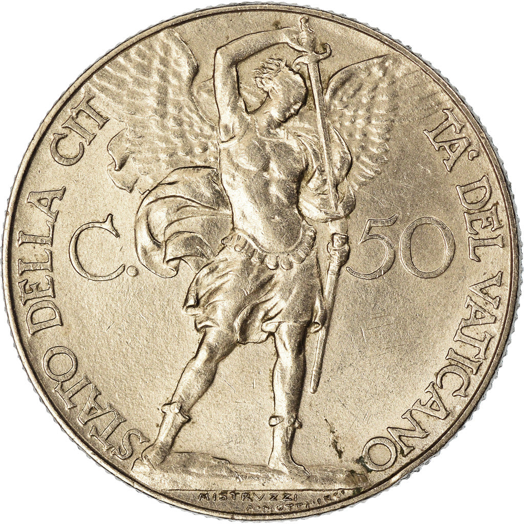 Coin, VATICAN CITY, Pius XI, 50 Centesimi, 1937, Roma, MS(60-62), Nickel, KM:4