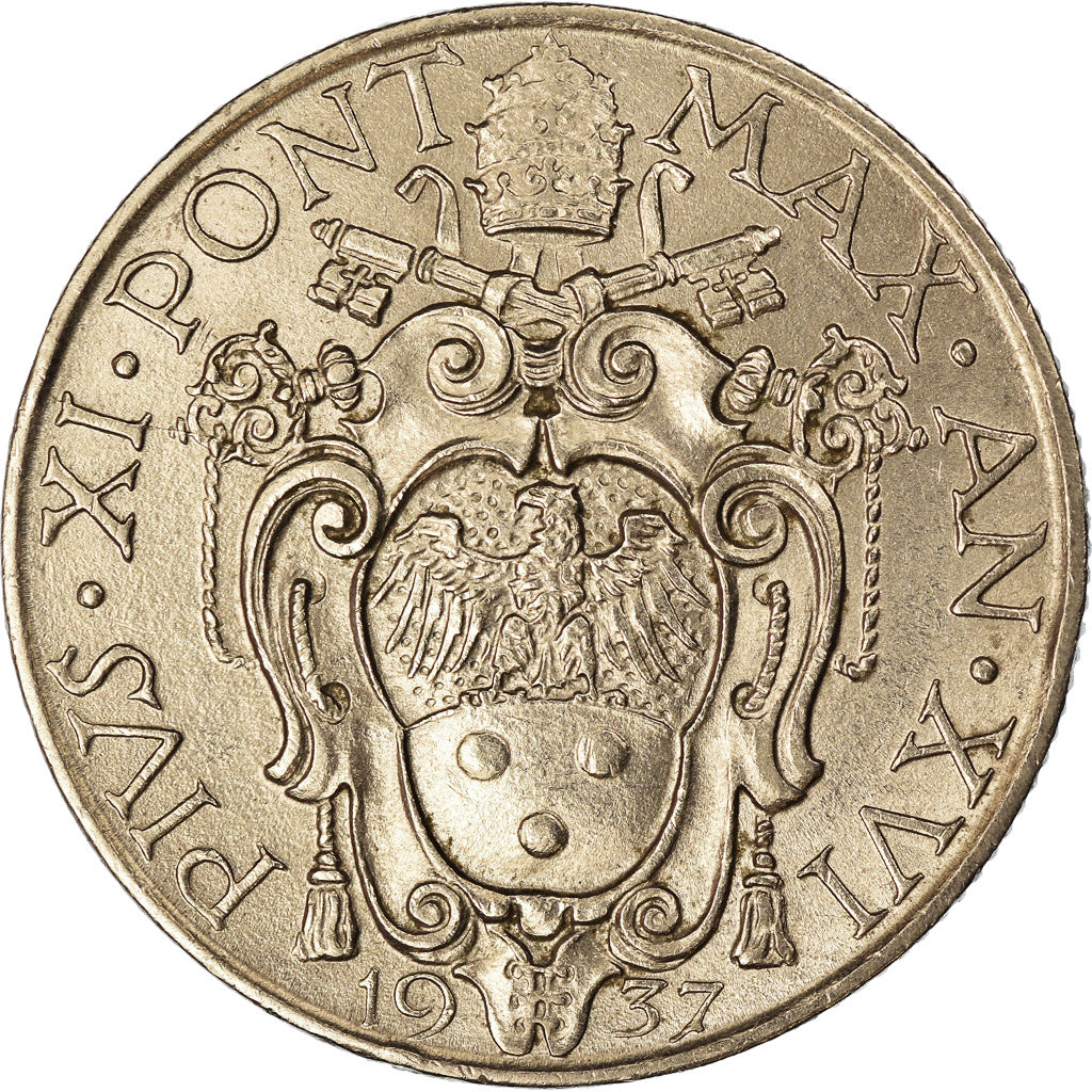 Monnaie, Cité du Vatican, Pius XI, Lira, 1937, Roma, SUP+, Nickel, KM:5