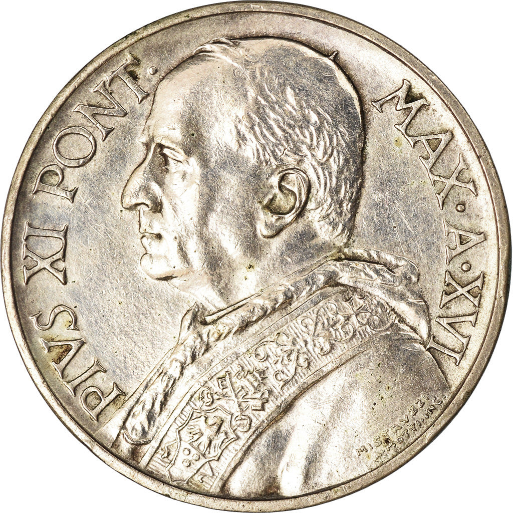 Moneta, CITTÀ DEL VATICANO, Pius XI, 5 Lire, 1937, Roma, SPL-, Argento, KM:7