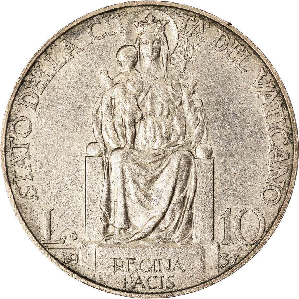 Monnaie, Cité du Vatican, Pius XI, 10 Lire, 1937, Roma, SUP+, Argent, KM:8