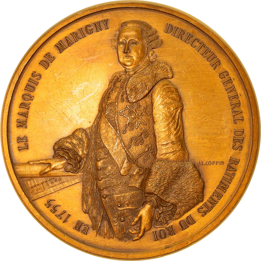 França, Medal, Le Louvre, Le Marquis de Marigny, História, 1974, Coppin