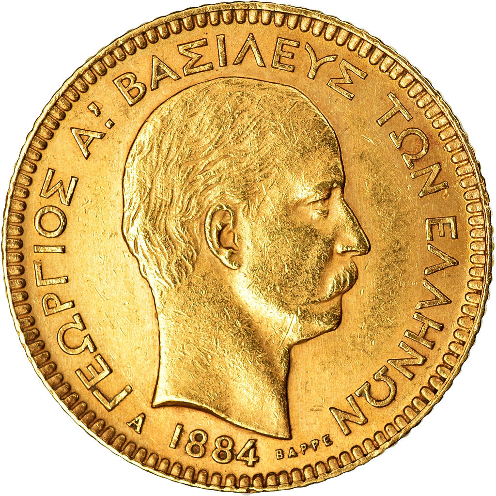 Monnaie, Grèce, George I, 20 Drachmai, 1884, Paris, SUP, Or, KM:56