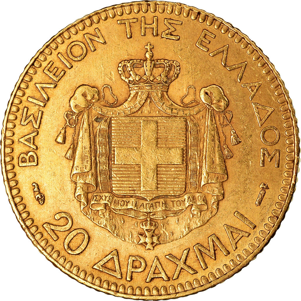 Monnaie, Grèce, George I, 20 Drachmai, 1884, Paris, SUP, Or, KM:56