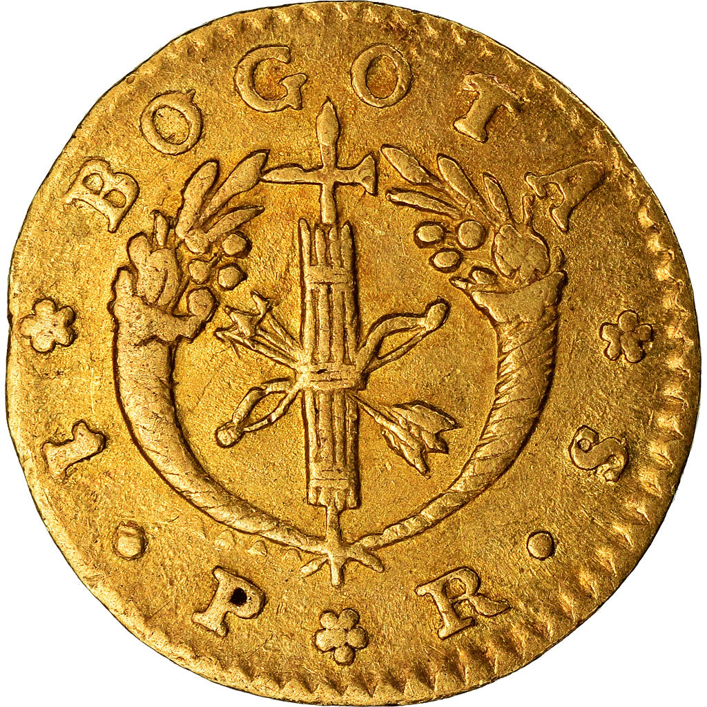 Moneta, Colombia, Peso, 1836, Bogota, BB, Oro, KM:84