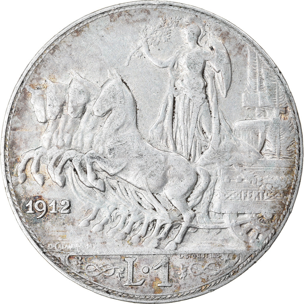 Moneta, Italia, Vittorio Emanuele III, Lira, 1912, Rome, MB, Argento, KM:45