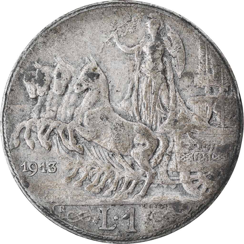 Moneta, Italia, Vittorio Emanuele III, Lira, 1913, Rome, MB+, Argento, KM:45