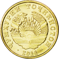 Tajikistan, 2 Drams, 2011, KM #New, MS(63), Brass, 1.57