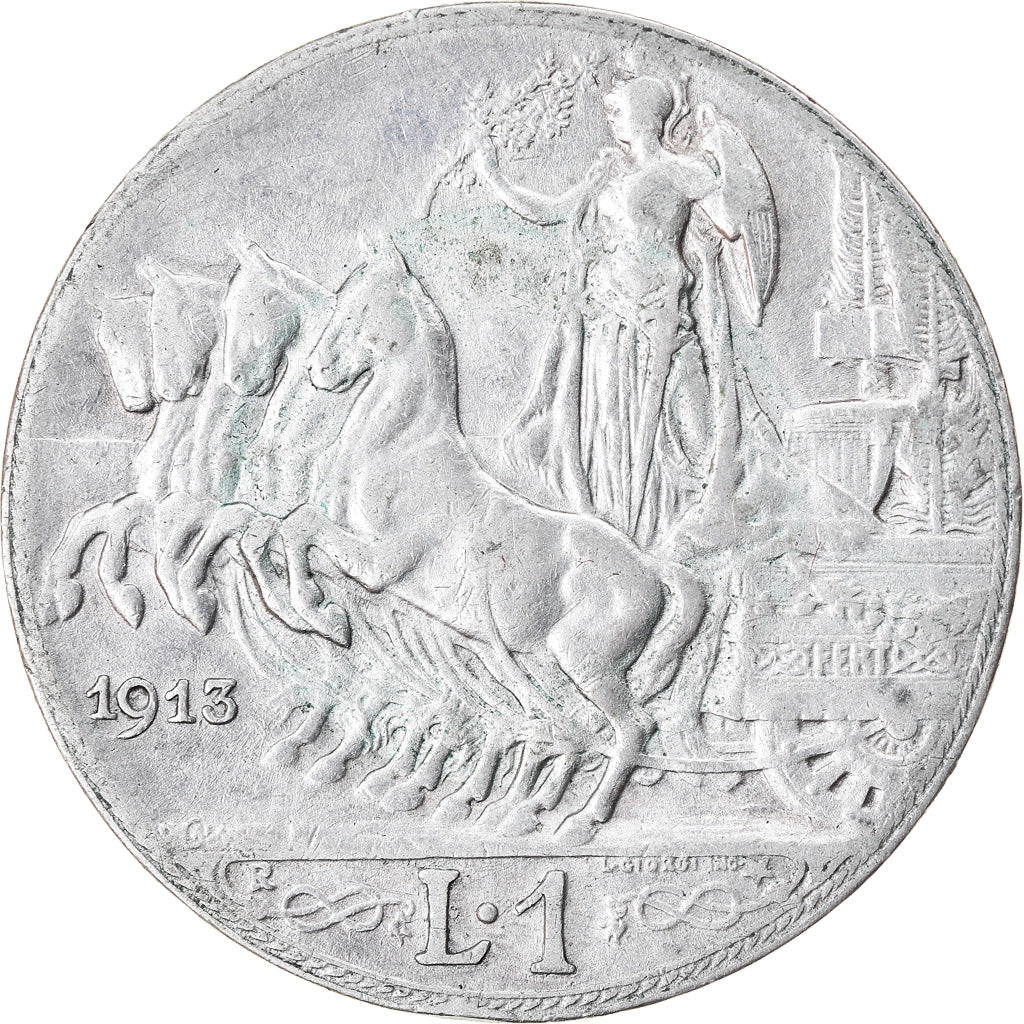 Moneta, Italia, Vittorio Emanuele III, Lira, 1913, Rome, MB+, Argento, KM:45