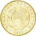 TAJIKISTAN, 5 Dirams, 2011, KM #23, MS(63), Copper-Brass, 18, 2.00