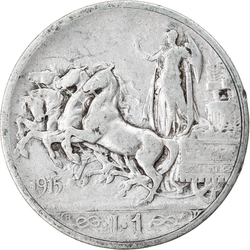 Moneta, Italia, Vittorio Emanuele III, Lira, 1915, Rome, MB+, Argento, KM:57