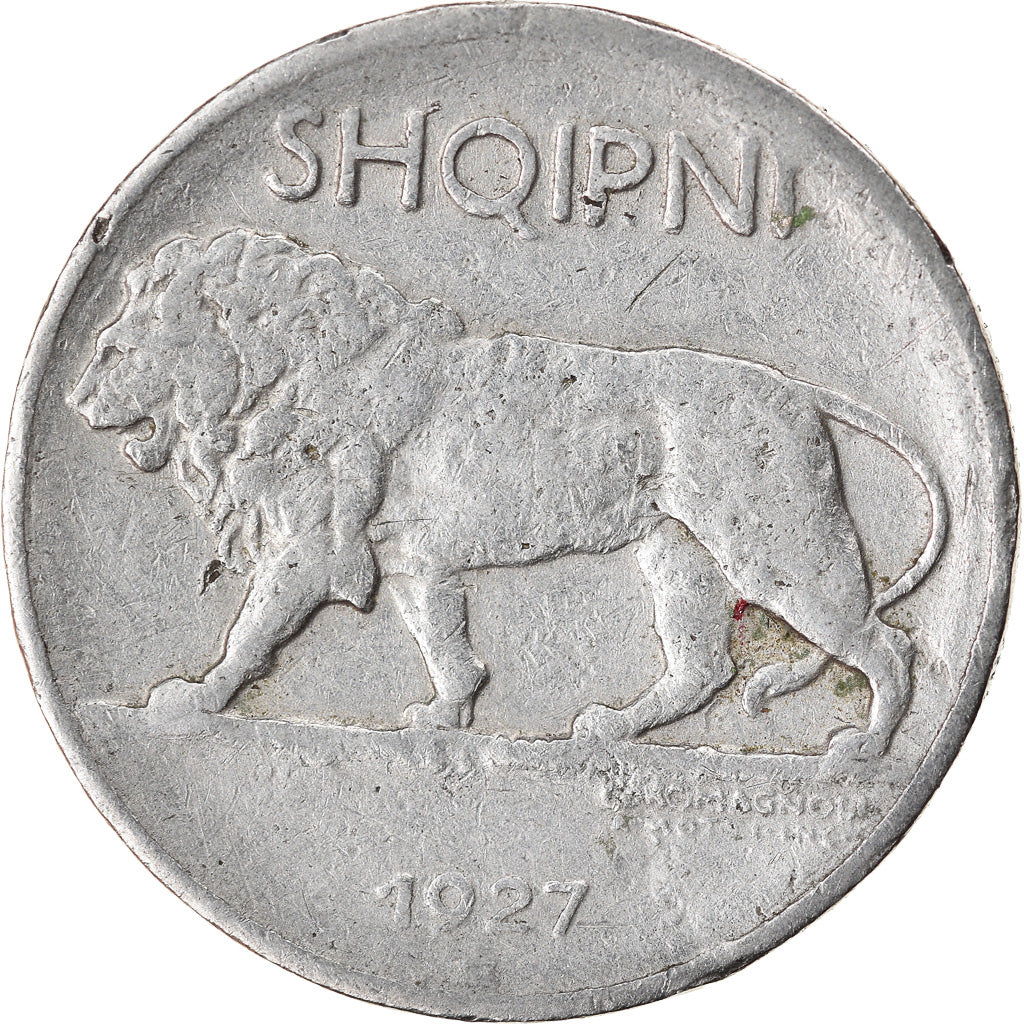 Münze, Albania, 1/4 Leku, 1927, Rome, S, Nickel, KM:3