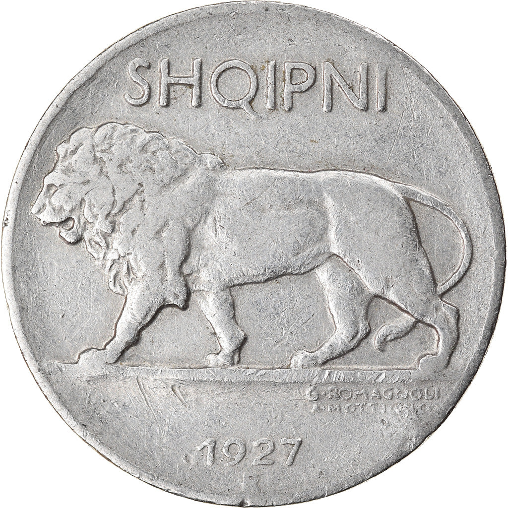 Coin, Albania, 1/4 Leku, 1927, Rome, VF(30-35), Nickel, KM:3