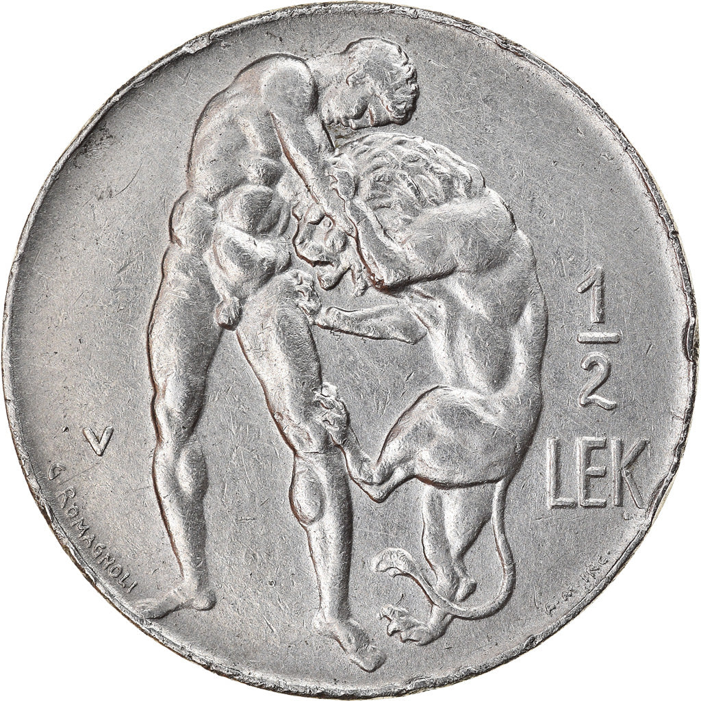 Monnaie, Albania, Zog I, 1/2 Lek, 1930, Rome, TTB, Nickel, KM:13