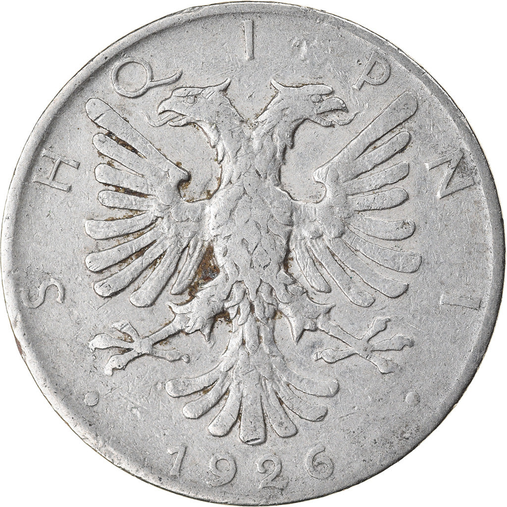 Moeda, Albânia, 1/2 Lek, 1926, Rome, VF(30-35), Níquel, KM:4
