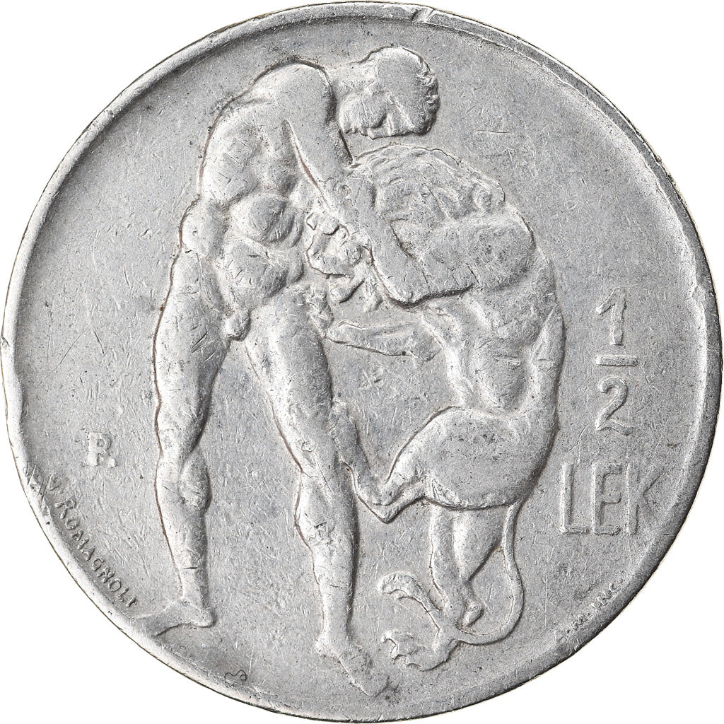 Moeda, Albânia, 1/2 Lek, 1926, Rome, VF(30-35), Níquel, KM:4