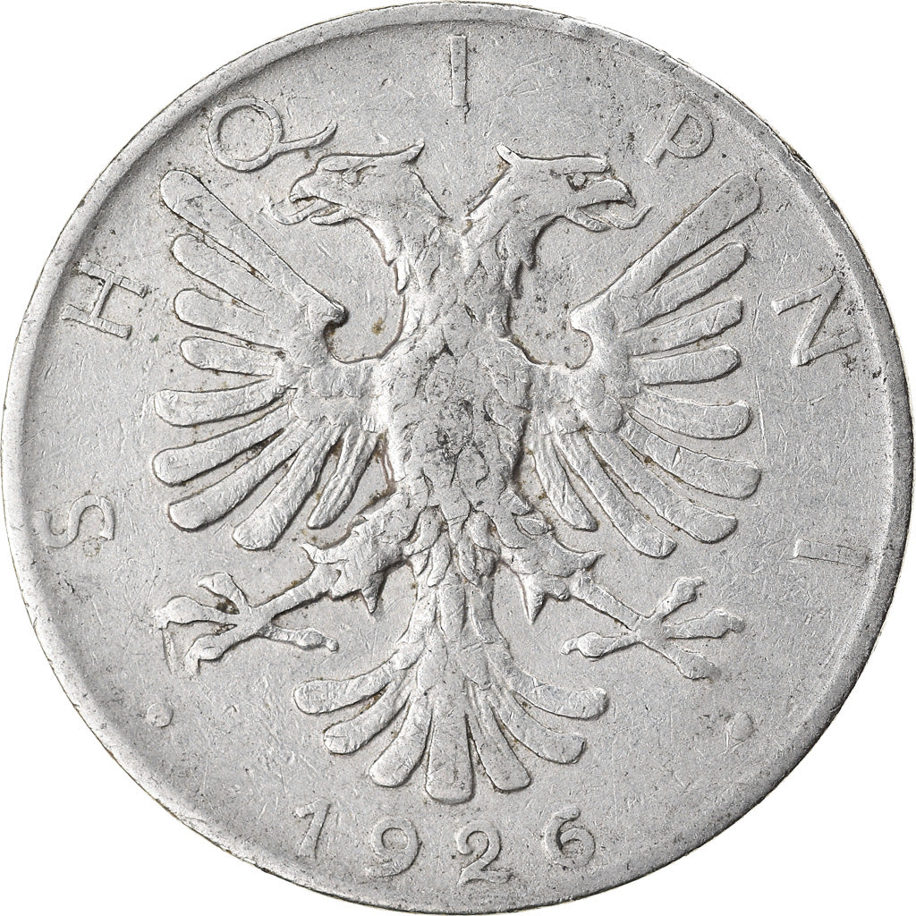 Moeda, Albânia, 1/2 Lek, 1926, Rome, VF(30-35), Níquel, KM:4
