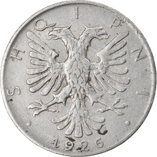 Münze, Albania, 1/2 Lek, 1926, Rome, S+, Nickel, KM:4