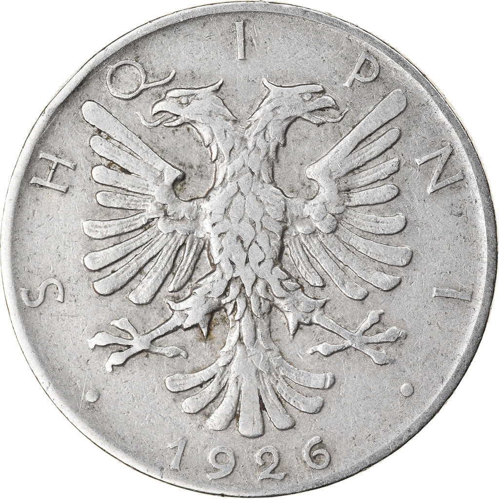 Monnaie, Albania, 1/2 Lek, 1926, Rome, TTB, Nickel, KM:4