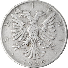 Monnaie, Albania, 1/2 Lek, 1926, Rome, TTB, Nickel, KM:4
