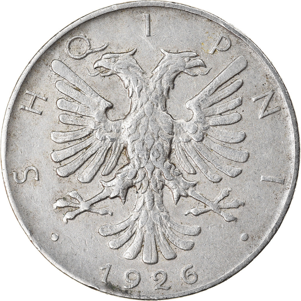 Moneta, Albania, 1/2 Lek, 1926, Rome, BB, Nichel, KM:4
