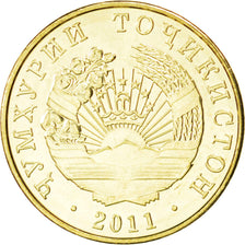 Tagikistan, 10 Dirams, 2011, SPL, Rame-ottone, KM:24