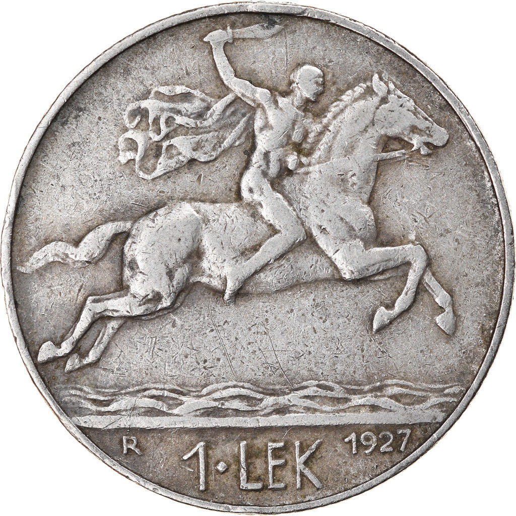 Coin, Albania, Lek, 1927, Rome, EF(40-45), Nickel, KM:5