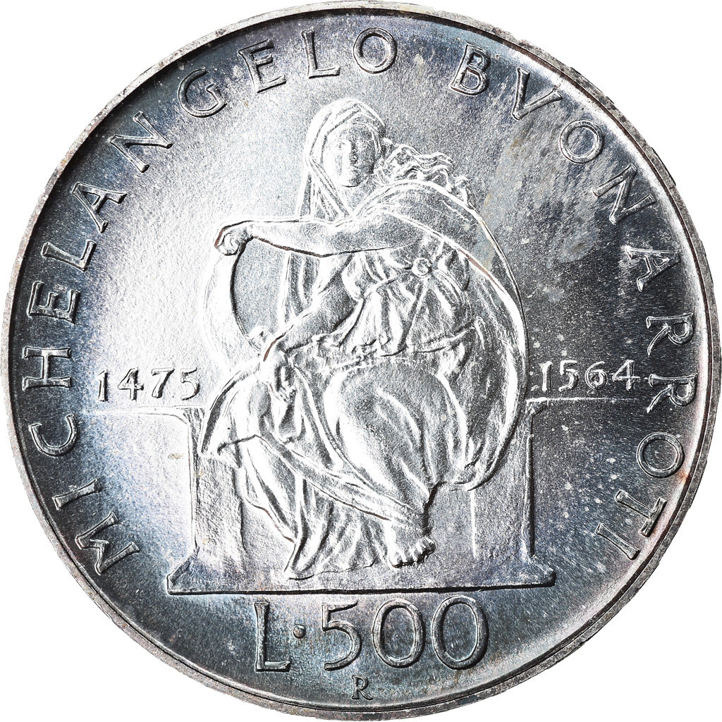 Coin, Italy, 500 Lire, 1975, Rome, MS(63), Silver, KM:104