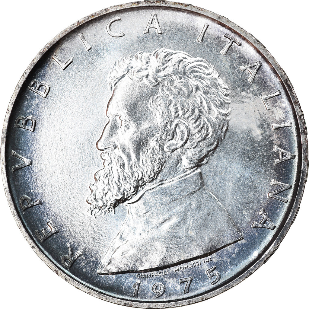 Moneta, Italia, 500 Lire, 1975, Rome, SPL, Argento, KM:104