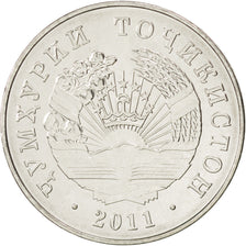 Coin, Tajikistan, Somoni, 2011, MS(63), Copper-Nickel Plated Steel, KM:27