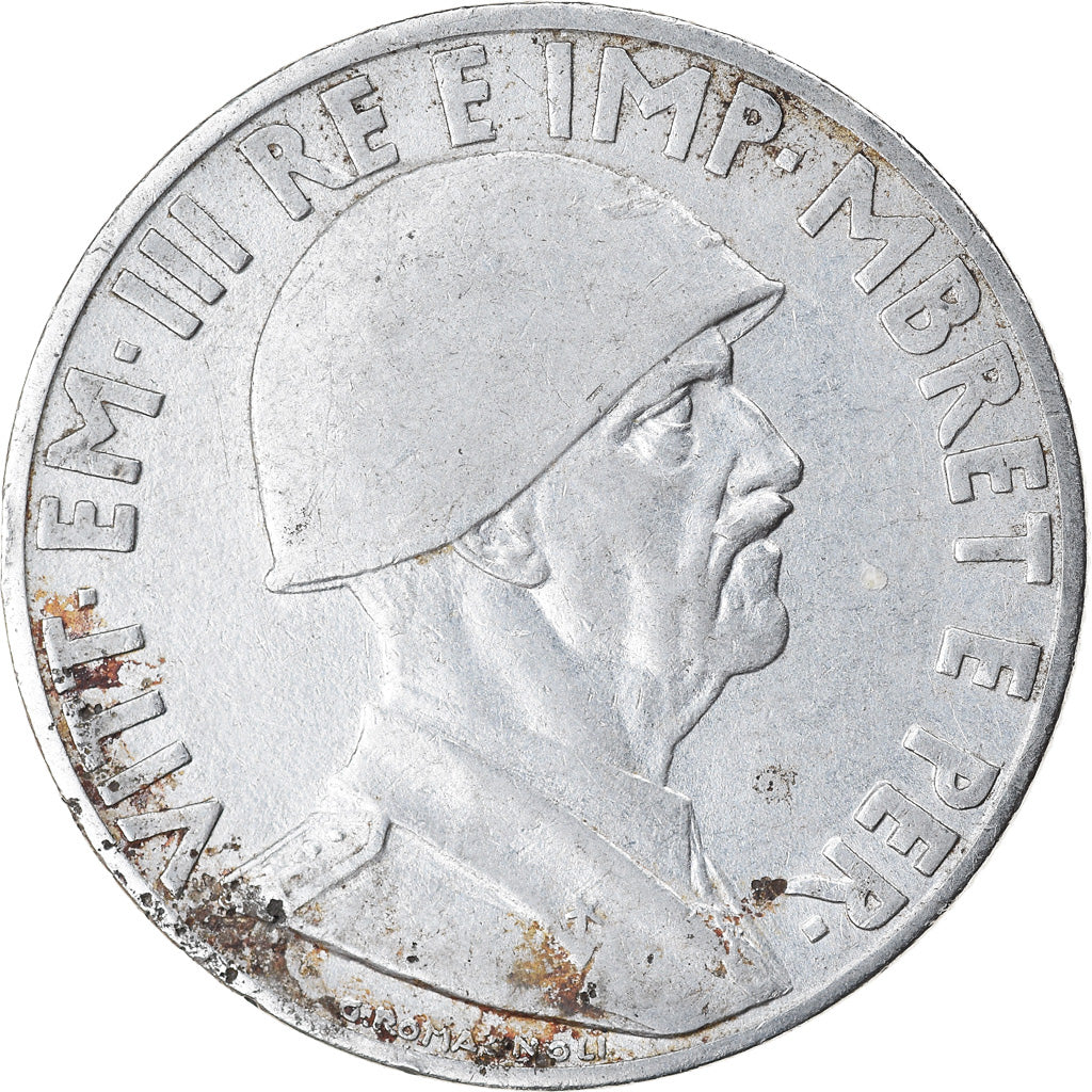 Moneta, Albania, Vittorio Emanuele III, Lek, 1939, Rome, EF(40-45), Stal