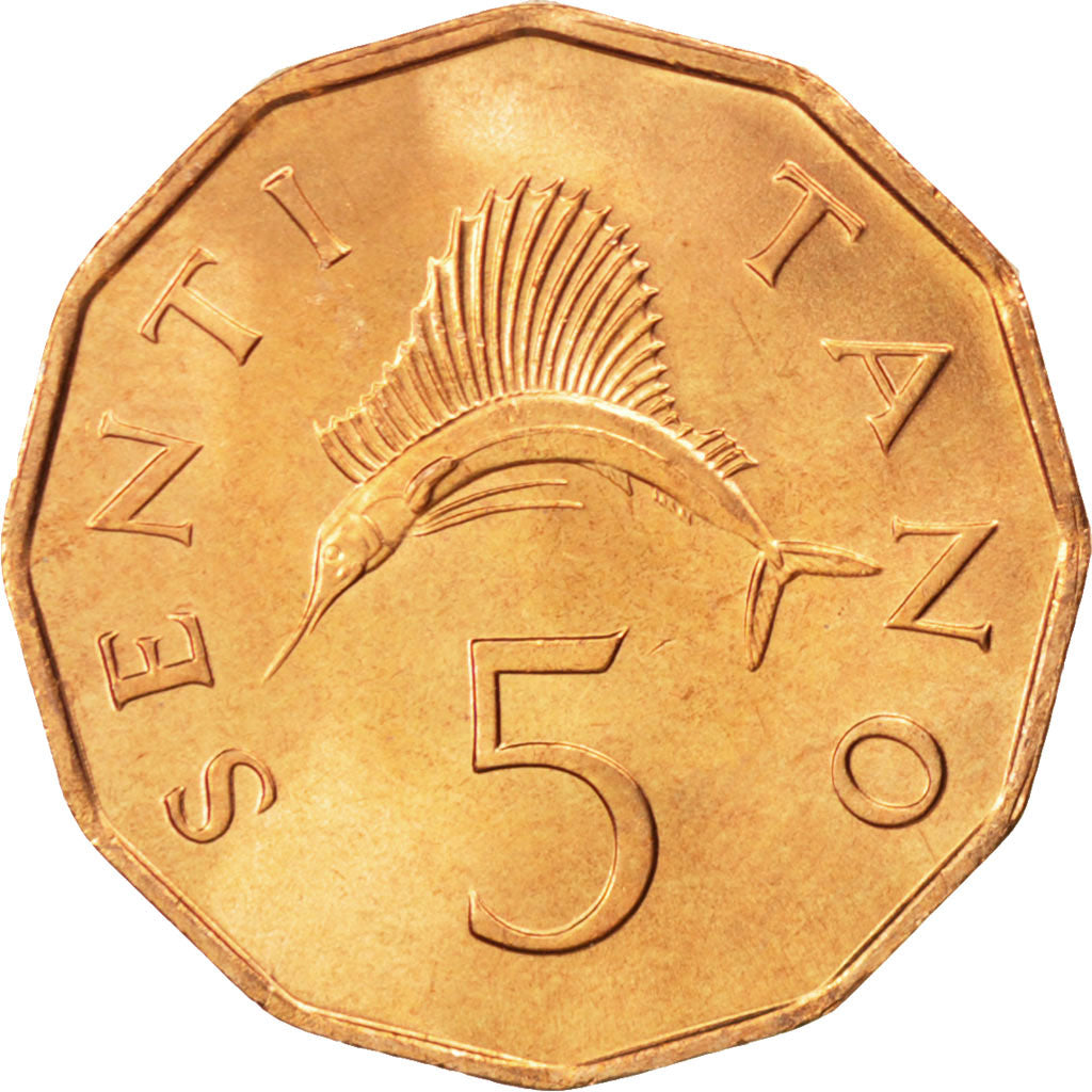 Coin, Tanzania, 5 Senti, 1976, MS(63), Bronze, KM:1