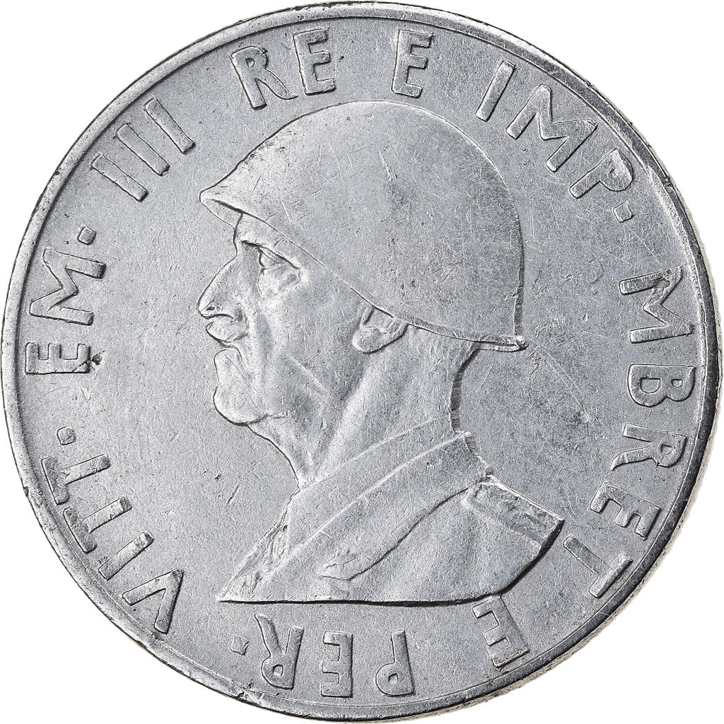 Moneta, Albania, Vittorio Emanuele III, 0.50 Lek, 1939, Rome, AU(50-53), Stal