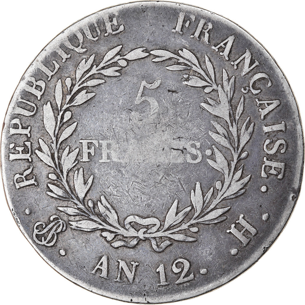 Moneta, Francja, Napoléon I, 5 Francs, An 12, La Rochelle, VF(30-35), Srebro