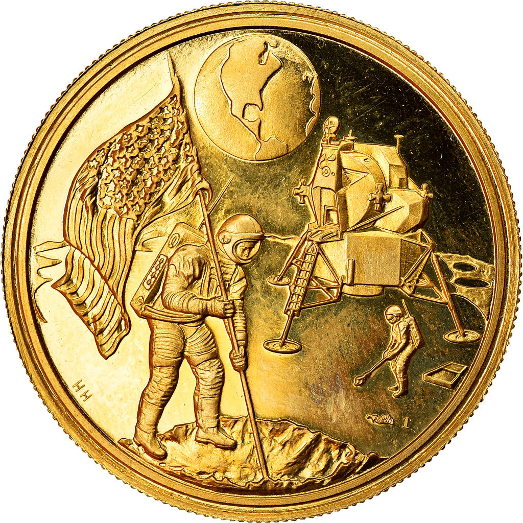 Frankreich, Medaille, Landing on the Moon, History, 1969, Monnaie de Paris