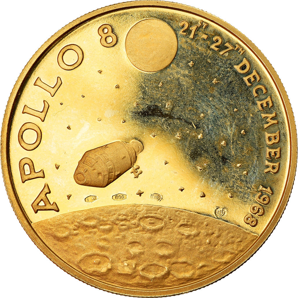 Francia, medaglia, Apollo 8, 1968, FDC, Oro