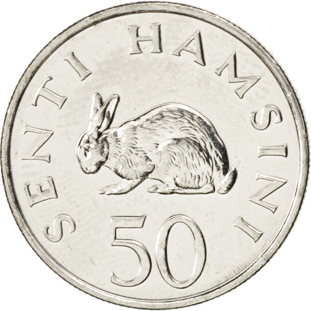 TANZANIA, 50 Senti, 1990, British Royal Mint, KM #26, MS(63), Nickel Clad...
