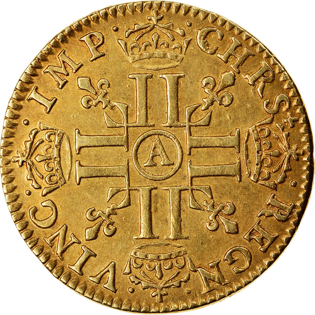 Monnaie, France, Louis XIII, 1/2 Louis d'or, 1643, Paris, Rare, SUP+, Or