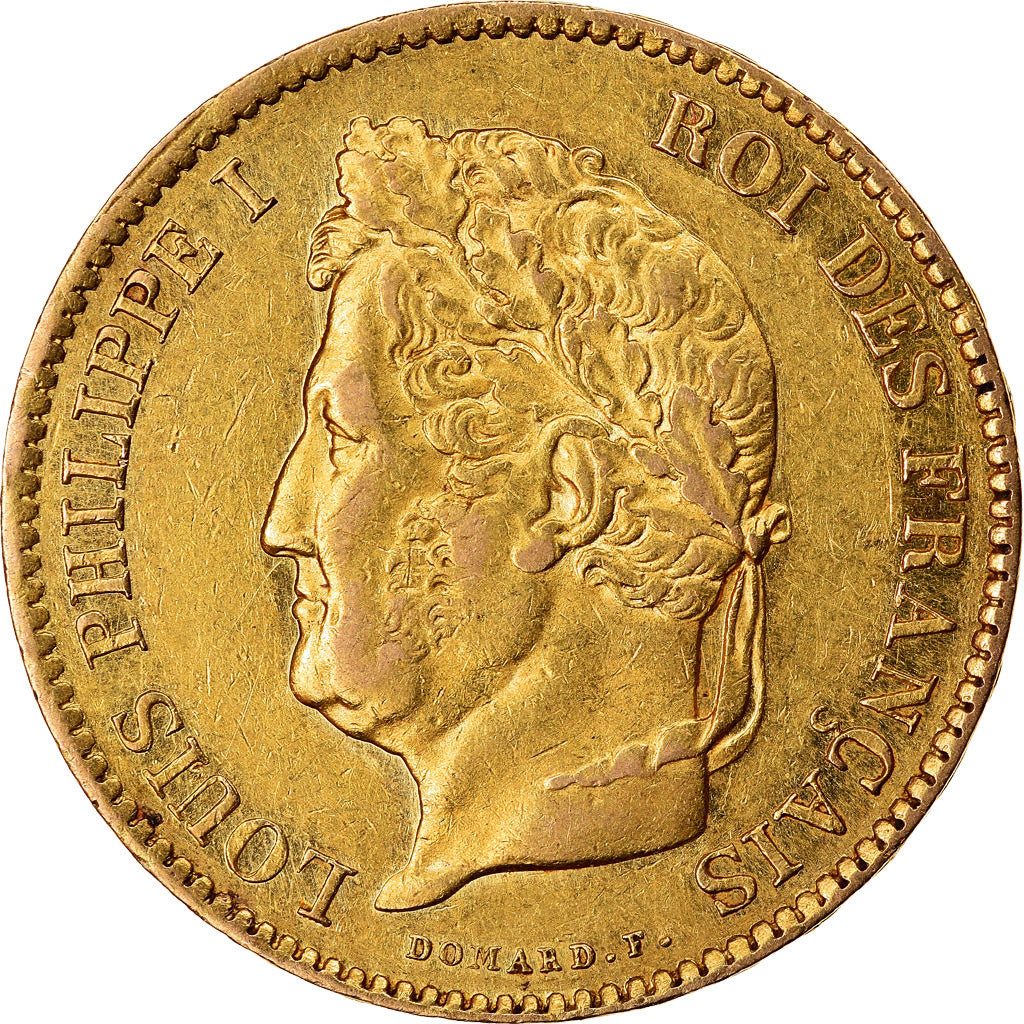 Moneta, Francia, Louis-Philippe, 40 Francs, 1833, Paris, BB, Oro, KM:747.1