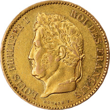 Moneta, Francia, Louis-Philippe, 40 Francs, 1833, Paris, BB, Oro, KM:747.1