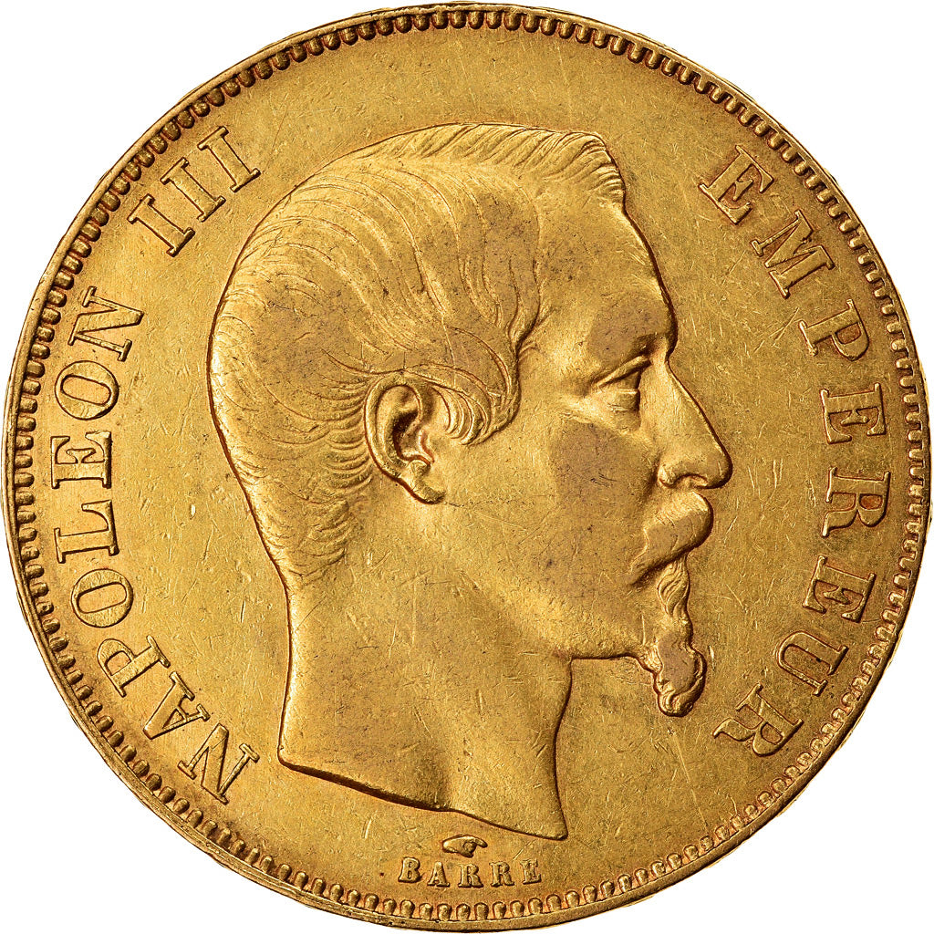 Moneta, Francja, Napoleon III, Napoléon III, 50 Francs, 1857, Paris, AU(50-53)