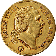 Moneda, Francia, Louis XVIII, Louis XVIII, 40 Francs, 1818, Lille, BC+, Oro